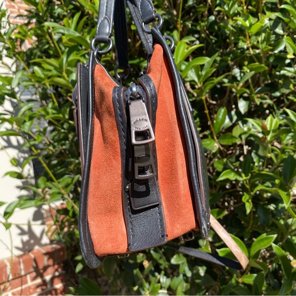 Coach Brown and Orange Striped Shoulder Bag - Picture 7 of 15